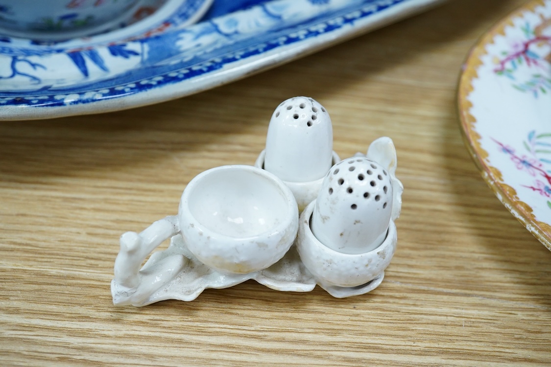 A group of 19th century British pottery to include ironstone and Spode, largest 47cm wide